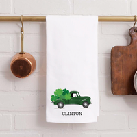 Shamrock Truck Personalized Tea Towel