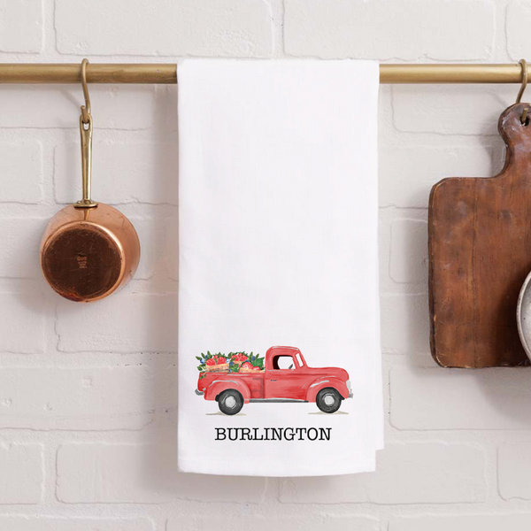 Berries Truck Personalized Tea Towel