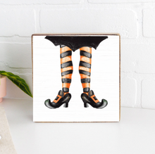 Load image into Gallery viewer, Witch&#39;s Stockings Decorative Wooden Block

