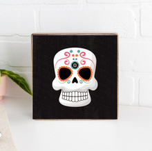 Load image into Gallery viewer, Candy Skull Decorative Wooden Block
