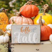 Load image into Gallery viewer, Hello Fall Decorative Wooden Block
