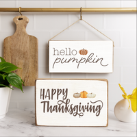 Happy Thanksgiving Wood Block