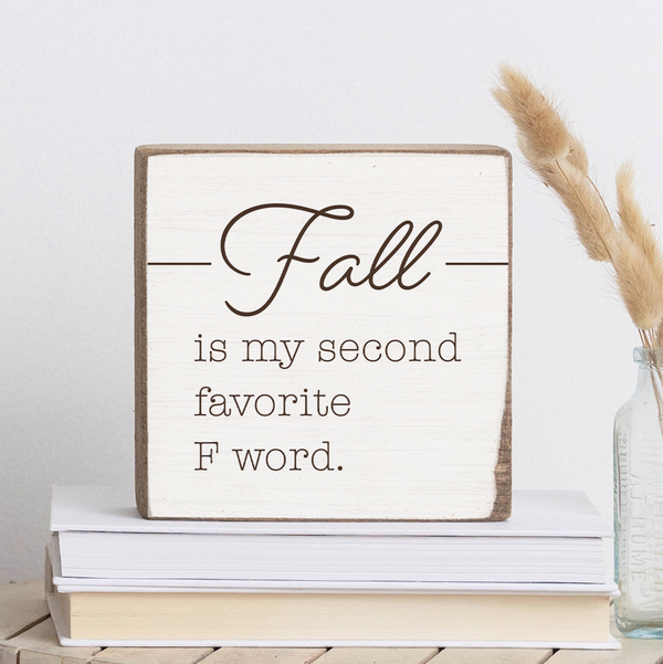 Fall F Word Wood Block