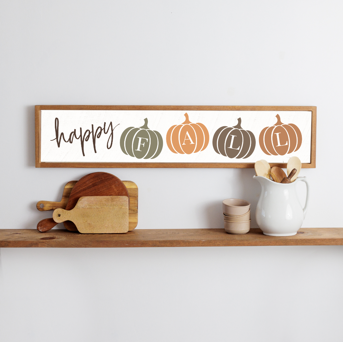 Happy Fall Framed Barn Wood Sign