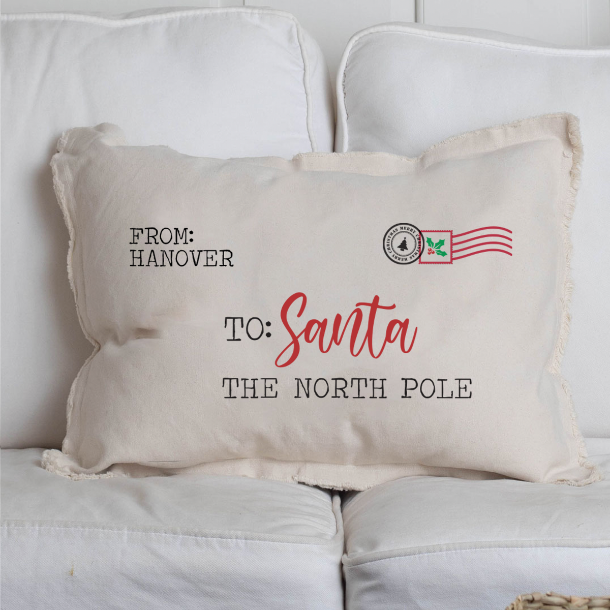 Personalized Letter To Santa Lumbar Pillow