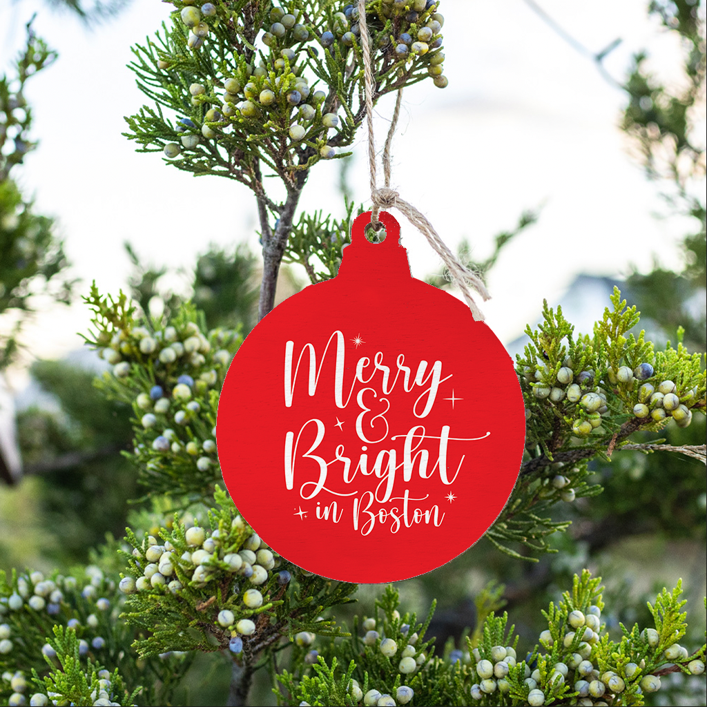 Merry & Bright Boston Bulb Ornament