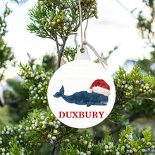 Load image into Gallery viewer, Personalized Santa Whale Bulb Ornament
