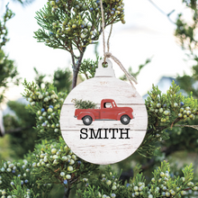 Load image into Gallery viewer, Personalized Christmas Tree Truck Bulb Ornament
