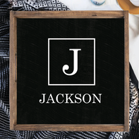 Initial Family Name Personalized Wooden Serving Tray