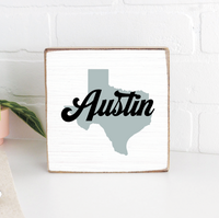 State Silo Personalized Square Block Sign