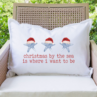 Starfish Christmas By The Sea Lumbar Pillow