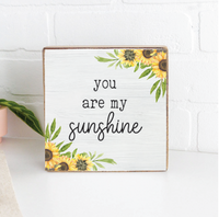 Sunflower Sunshine Wood Block