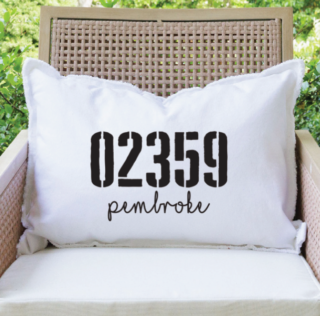 City & Zip Code Personalized Lumbar Pillow