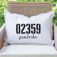 City & Zip Code Personalized Lumbar Pillow