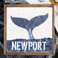 Indigo Whale Tail Personalized Wooden Serving Tray