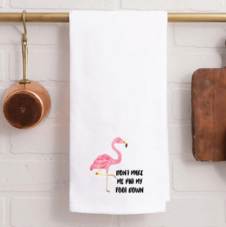Flamingo Foot Down Tea Towel