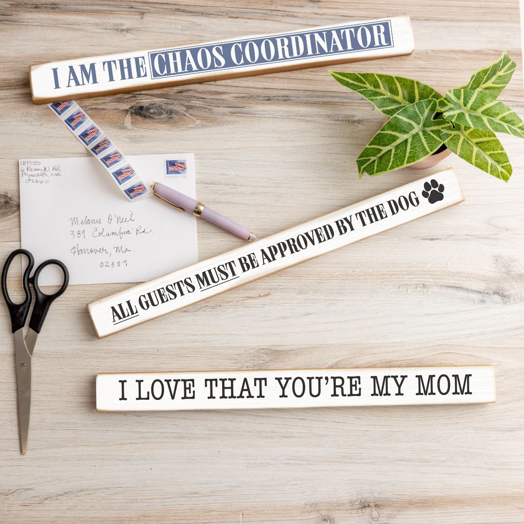 Your Word Navy/White Skinny Sign