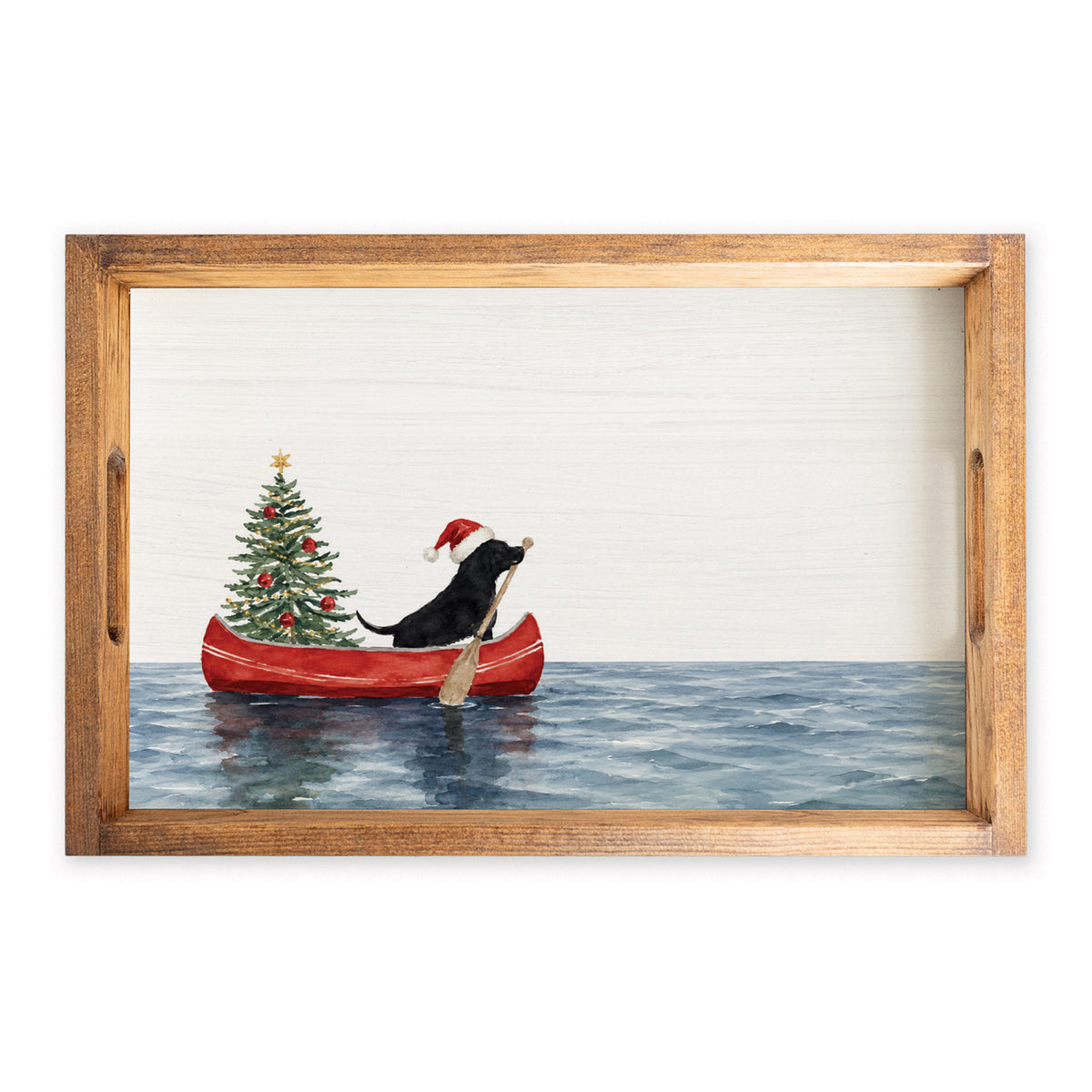 Christmas Dog Canoe Serving Tray