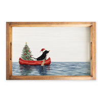 Christmas Dog Canoe Serving Tray