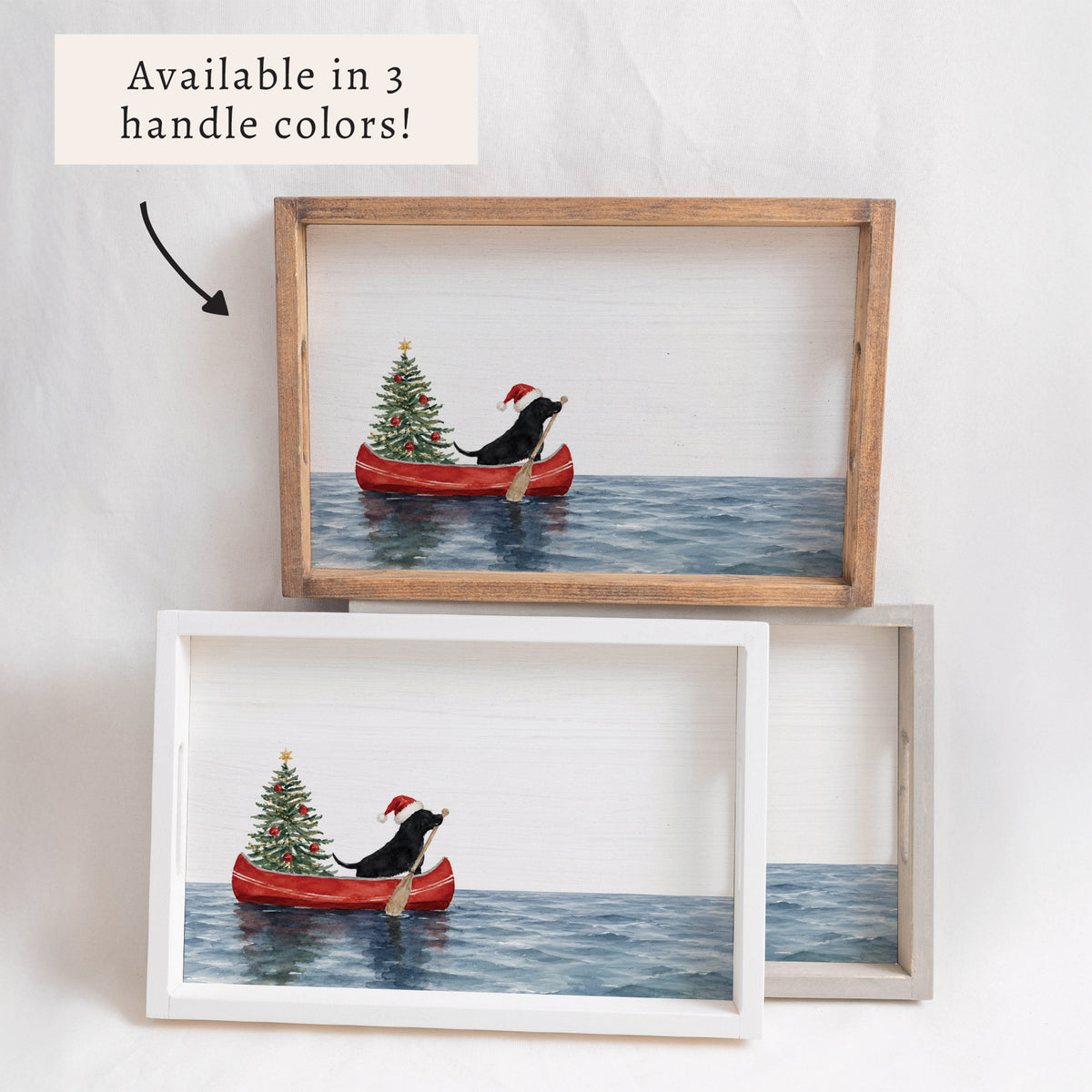 Christmas Dog Canoe Serving Tray