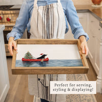 Christmas Dog Canoe Serving Tray