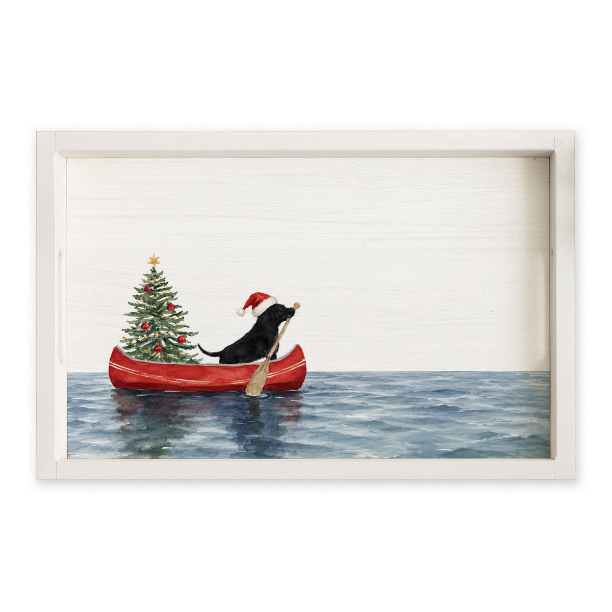 Christmas Dog Canoe Serving Tray