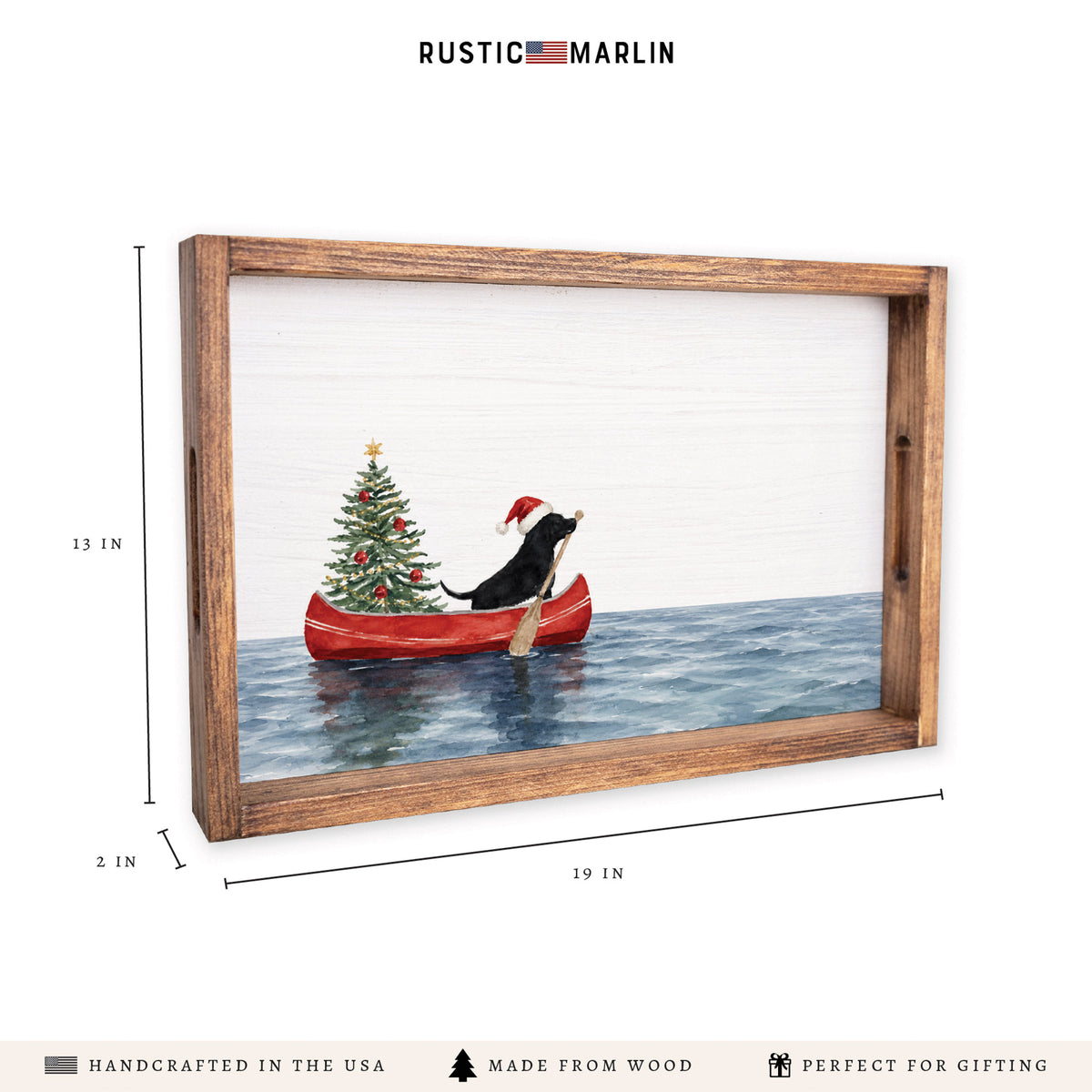 Christmas Dog Canoe Serving Tray