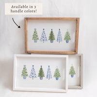 Coastal Cottage Christmas Trees Serving Tray