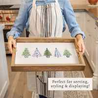 Coastal Cottage Christmas Trees Serving Tray