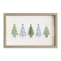 Coastal Cottage Christmas Trees Serving Tray