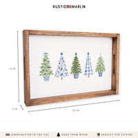 Coastal Cottage Christmas Trees Serving Tray