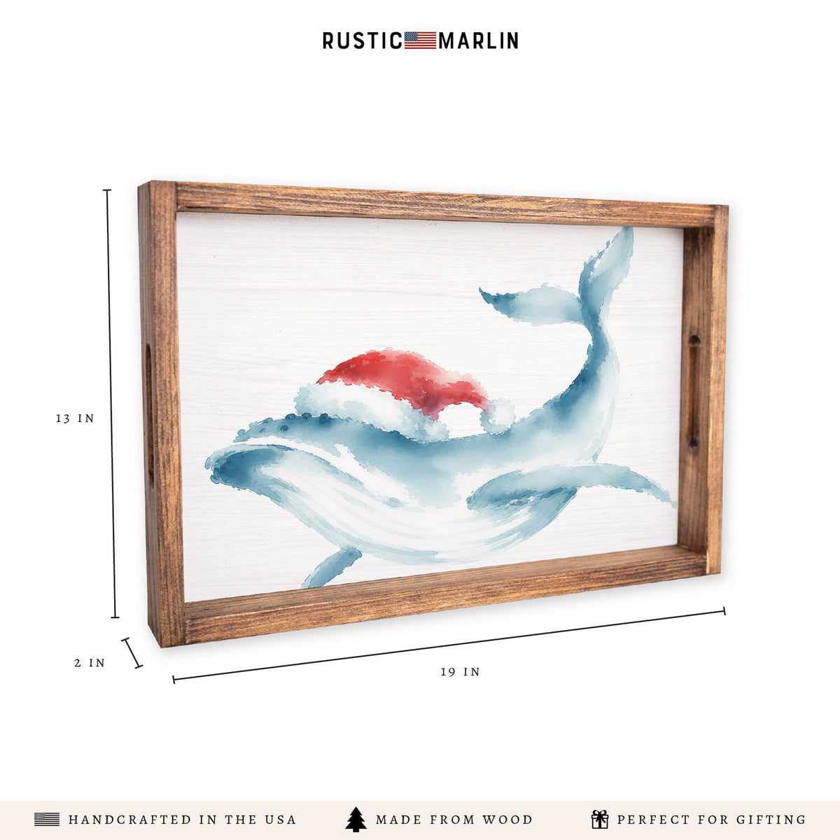 Holiday Whale Serving Tray