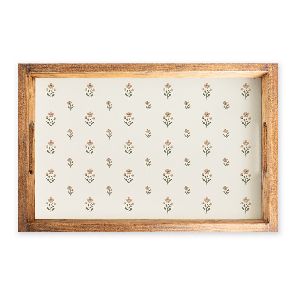 Floral Block Print Serving Tray