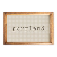 Brown Gingham Personalized Serving Tray