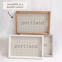 Brown Gingham Personalized Serving Tray