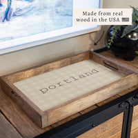 Brown Gingham Personalized Serving Tray