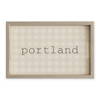 Brown Gingham Personalized Serving Tray