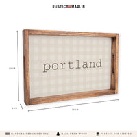 Brown Gingham Personalized Serving Tray