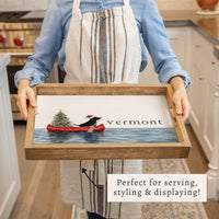 Christmas Dog Canoe Personalized Serving Tray