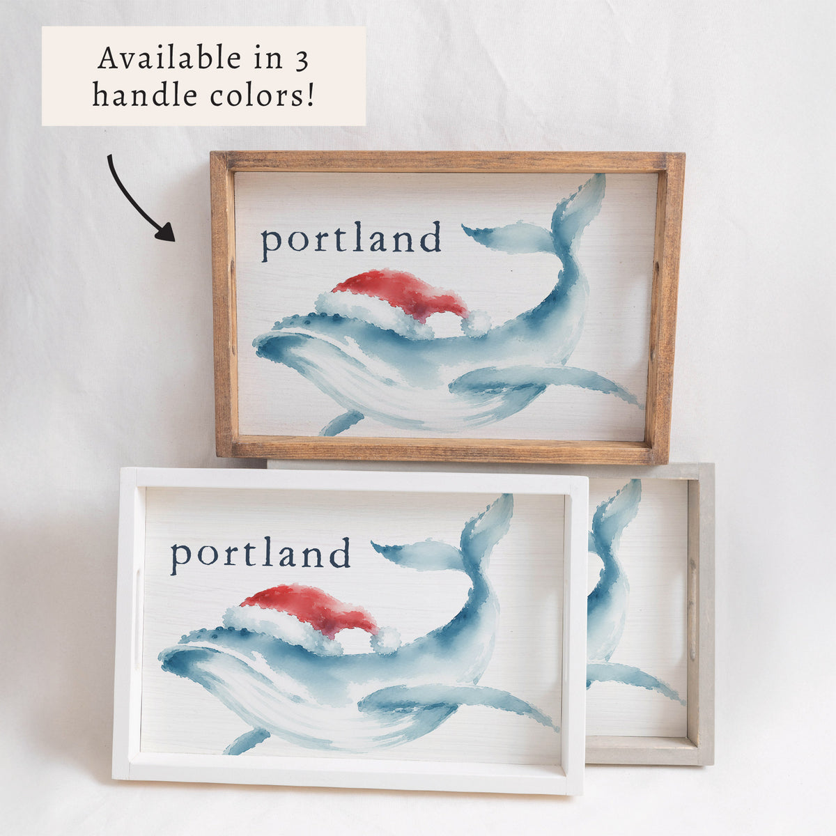 Holiday Whale Personalized Serving Tray