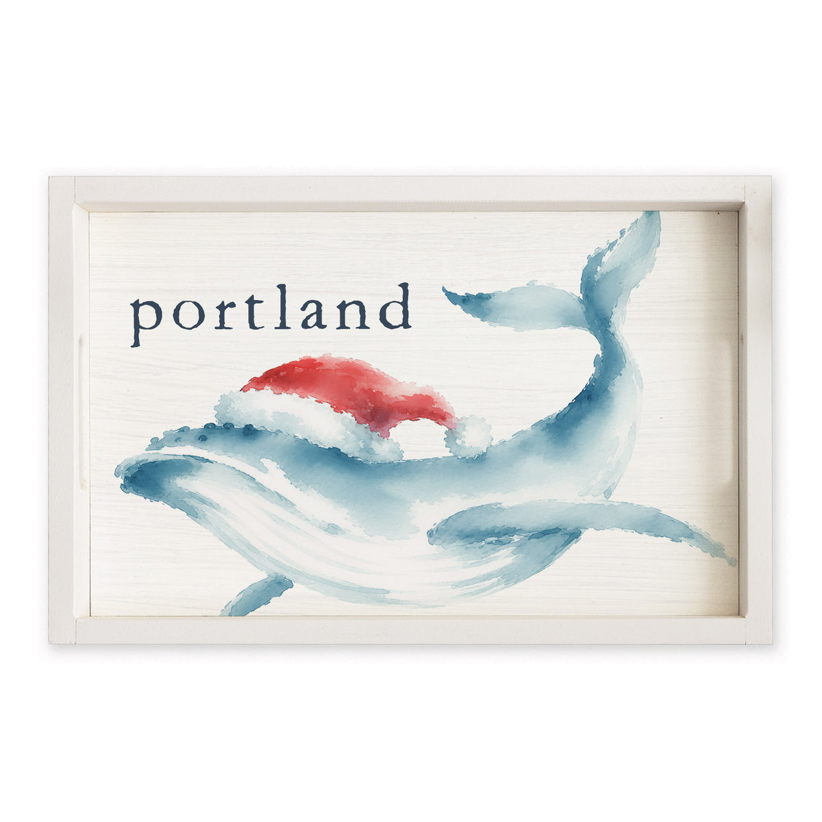 Holiday Whale Personalized Serving Tray