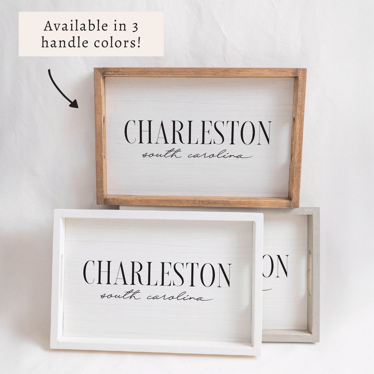 Serif Script Personalized Serving Tray