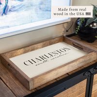 Serif Script Personalized Serving Tray