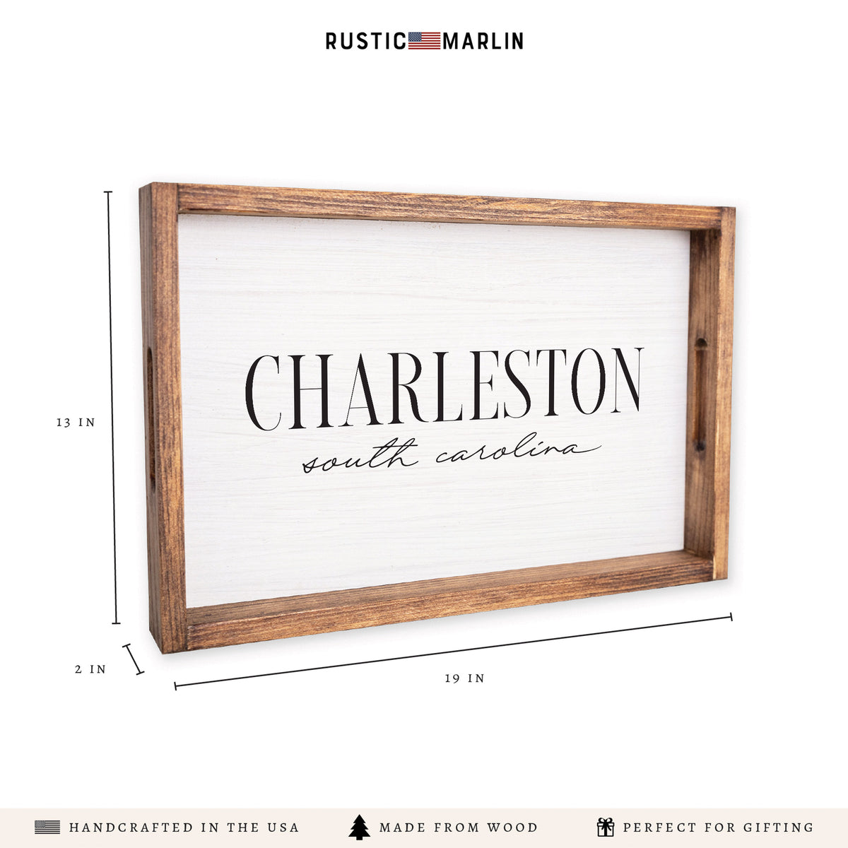 Serif Script Personalized Serving Tray