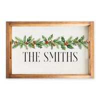 Holiday Greenery Personalized Serving Tray