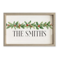 Holiday Greenery Personalized Serving Tray
