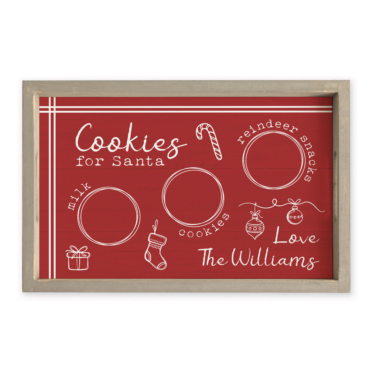 Cookies For Santa Personalized Serving Tray