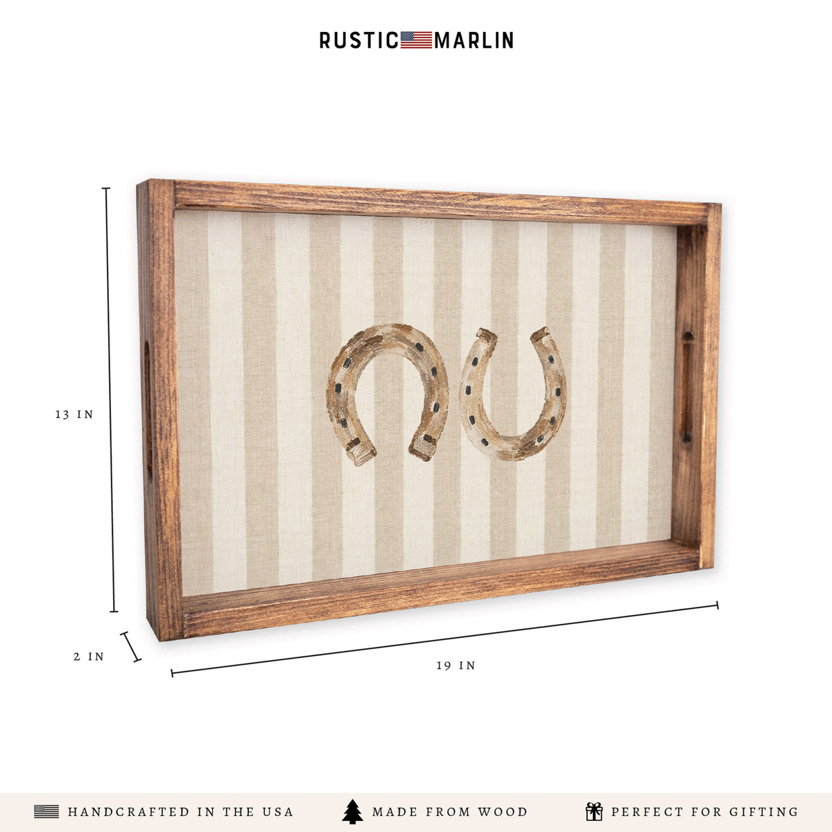 Horseshoe Stripe Serving Tray
