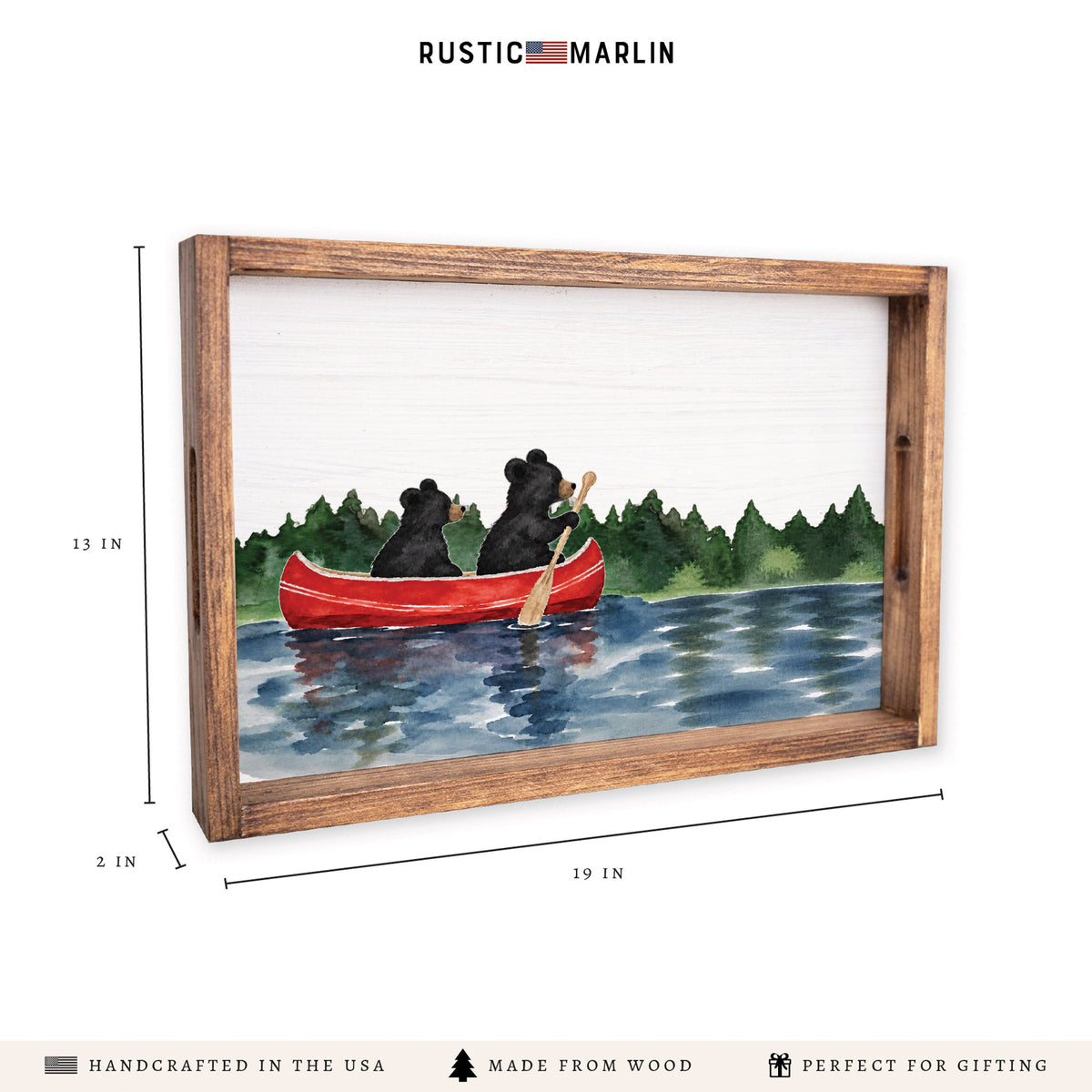 Black Bear Canoe Serving Tray