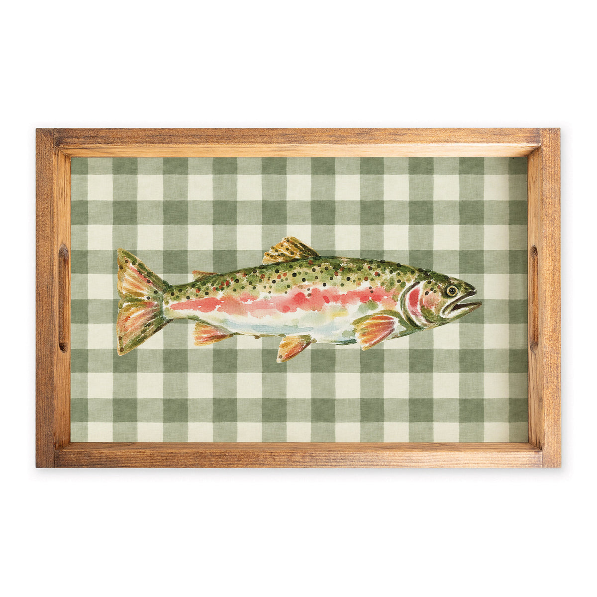 Trout Gingham Serving Tray